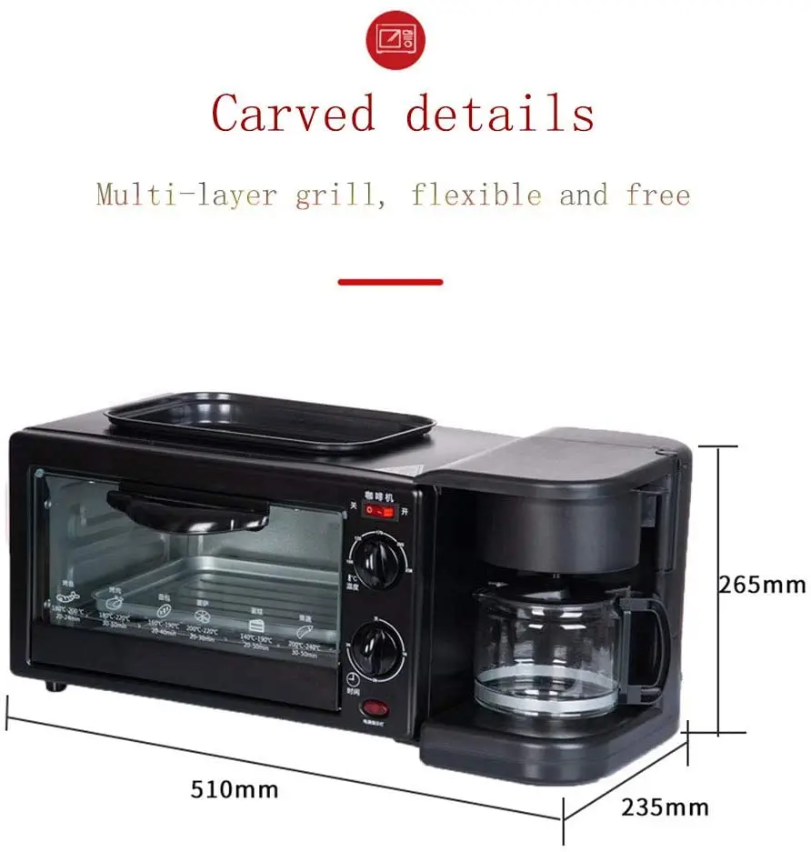  Best Quality Low Price Breakfast Cooking Machine Multi Functional Electric 3 in
