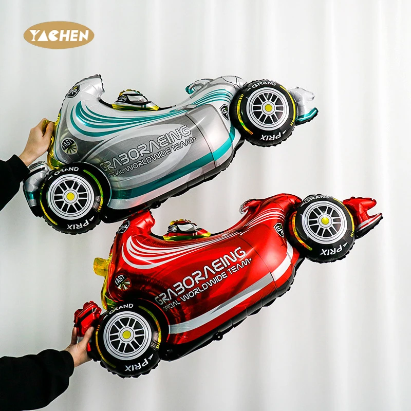 Yachen Wholesale Mylar Foil Motor Racing Helmet Balloons for Men Boys Race Car Theme Birthday Party Decorations Supplies