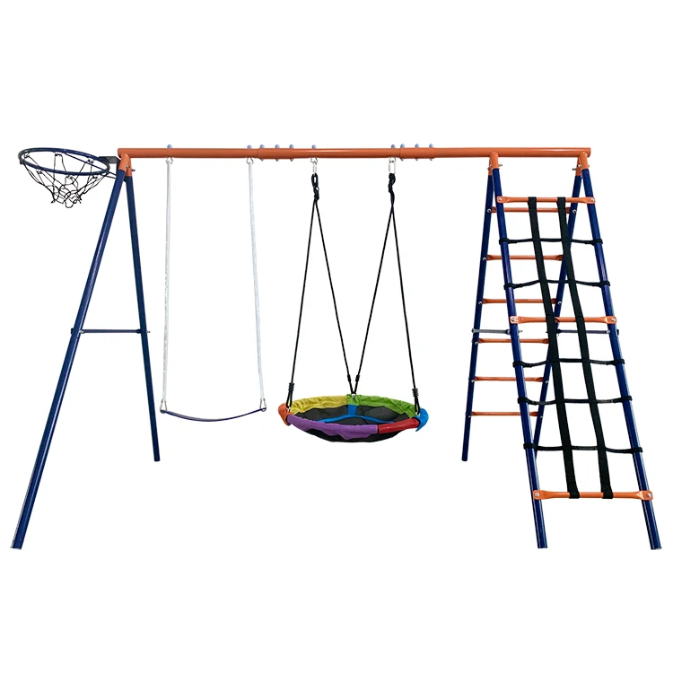 Factory Outdoor Strong Two Seat Baby Swing Chair Garden Plastic Swing and Slide Toy Set for Kids