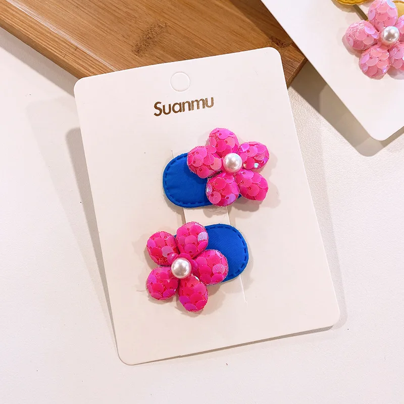 Korean Style Small Sequin Flower Hairpin Cute Children 3cm Mini Sequin Flower Hair Clip