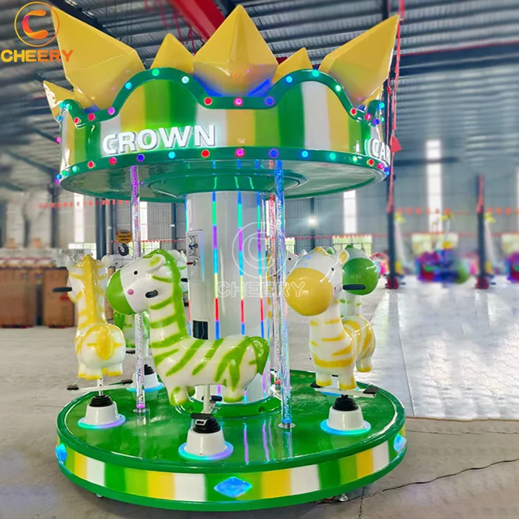 Attraction park equipment merry go round shopping mall 3 seats small rides mini carousel carnival ride for kids