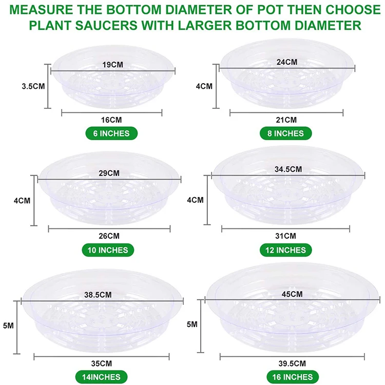 Hydroponics Indoor Garden Plastic Grow Saucer/Plant Plastic Saucer/Plant Pots Plastic Saucer