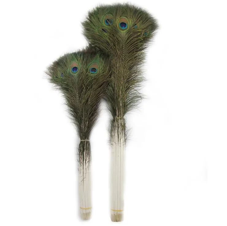120 см большое длинное индийское натуральное зеленое перо павлина с двумя глазами