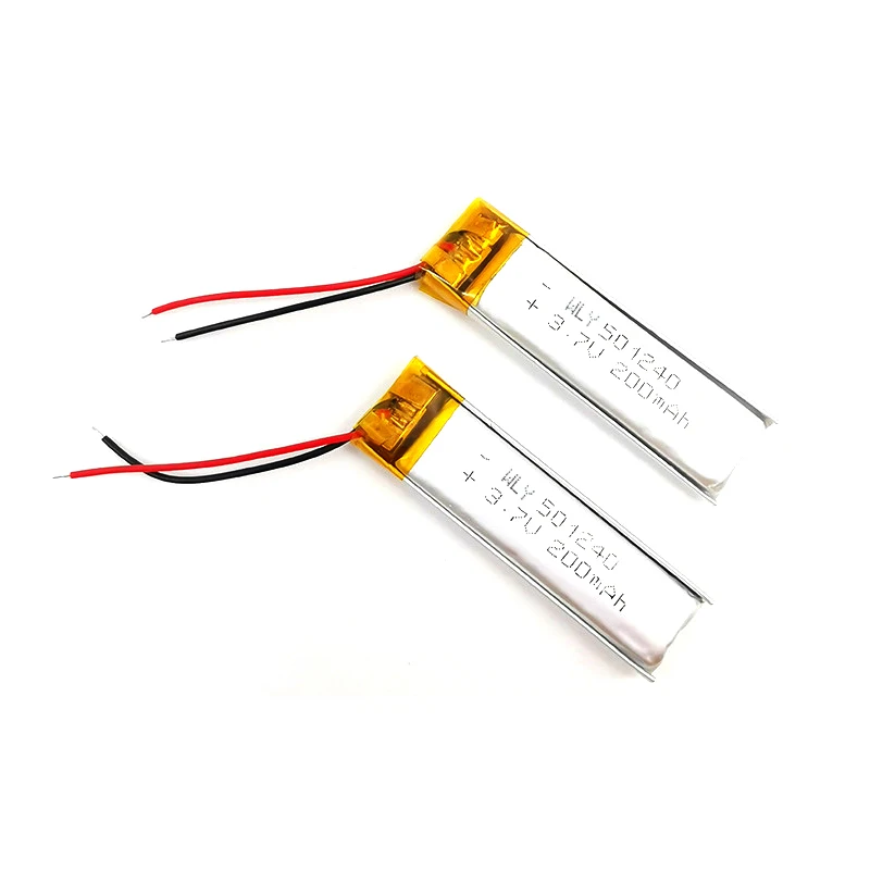 OEM ODM Battery Factory Direct Small Lithium Li Ion 3.7v 200mah 0.74wh 501240 051240 Rechargeable