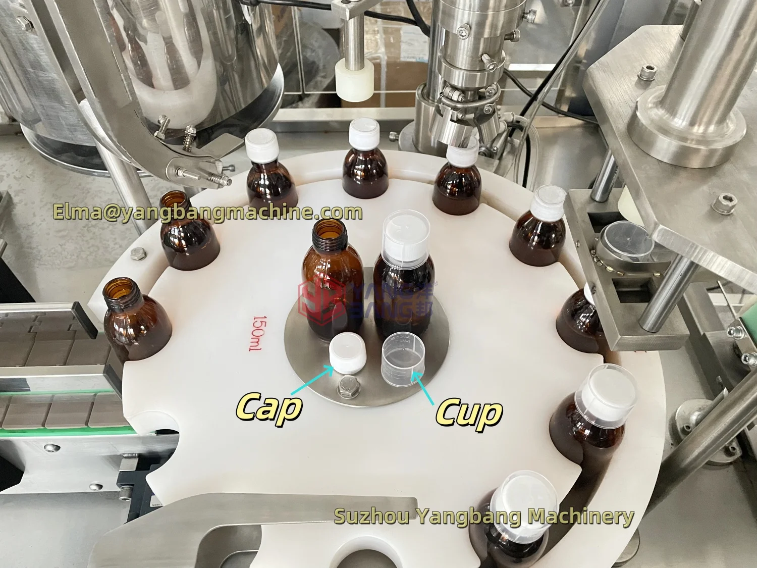 Full Automatic Aluminum Tamper Evident Proof Bottle 2Oz 100ml 150ml Syrup Energy Drink Shots Filling Capping Packaging Machine