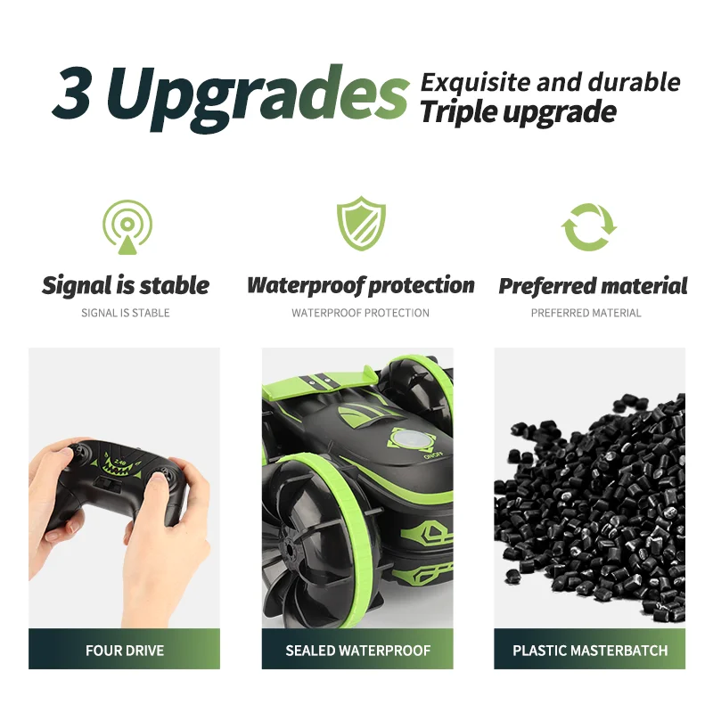 2.4GHZ remote control all terrain double-sided driving stunt fancy roll amphibious stunt vehicle