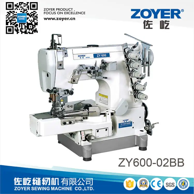 ZY600-02BB Zoyer cylinder bed rolled-edge stretch industrial cover stitch interlock sewing machine