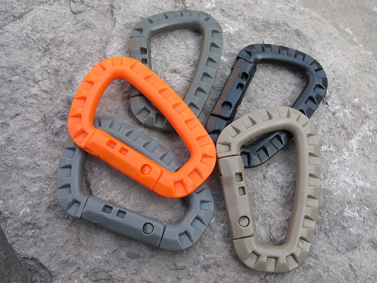 Outdoor D-Shape Backpack Carabiner Plastic Steel Bag External Hanging Clasp Backpack hook Bottle Buckle Keychain Holder