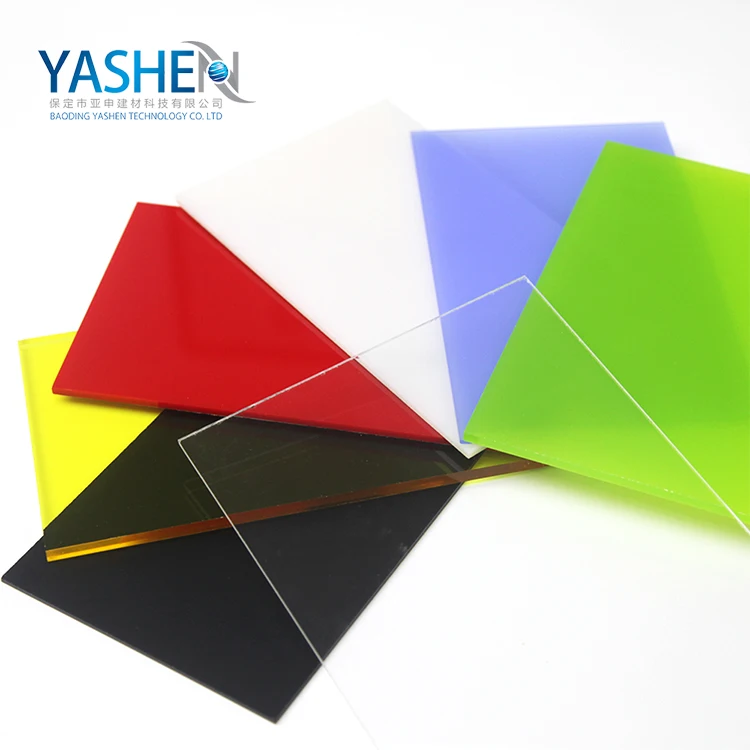 Gloss acrylic plastic casting PMMA color 1mm 2mm 3mm transparent sheet