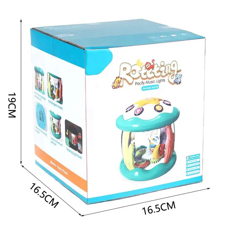 Newest Light Rotating Musical Drum Toys Interactive Baby Toddler Learning Toy