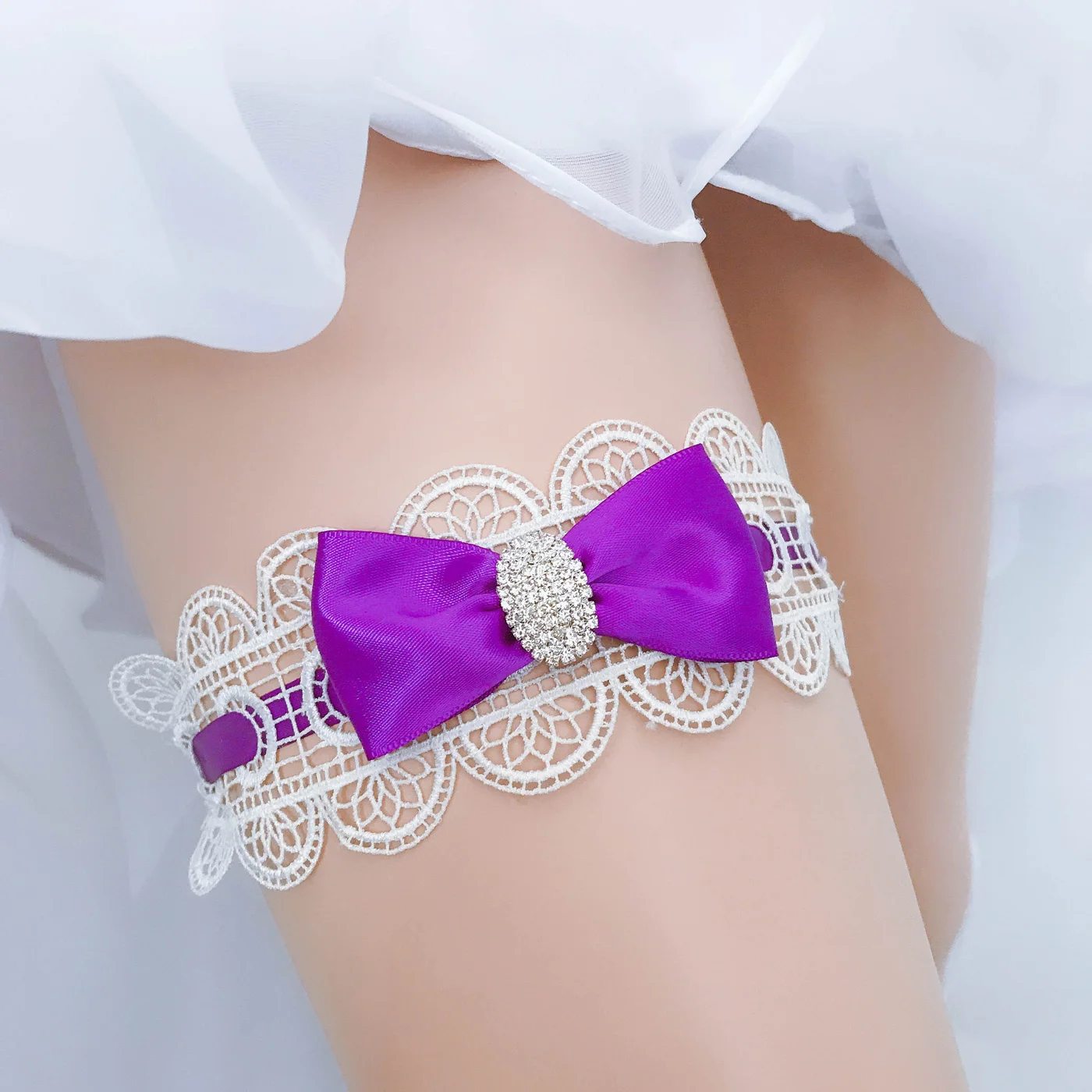 Gatsby кружевные подвязки с кристаллами, фиолетовое кружево с бантом 2019, новый стиль, продажа с завода