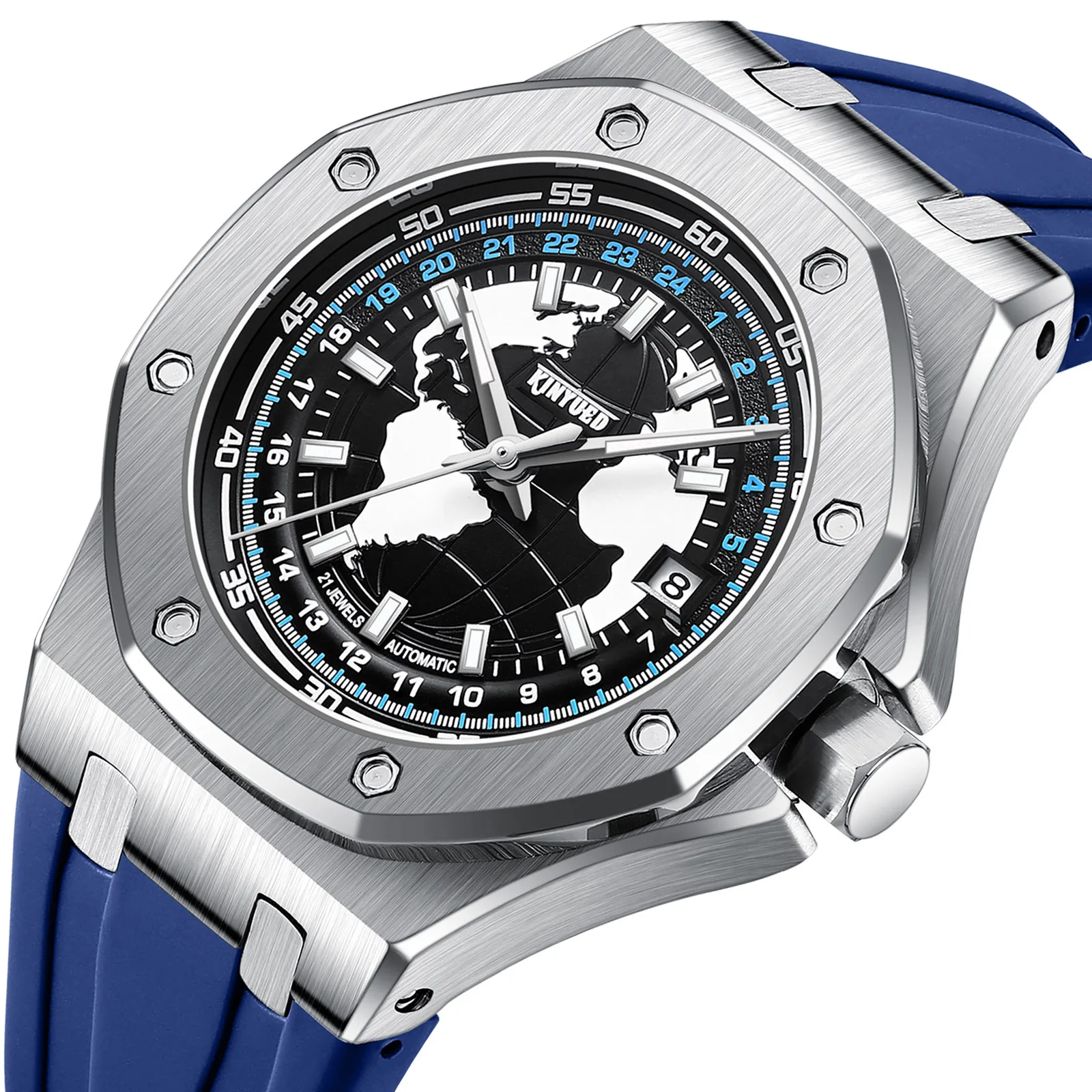 Fashion Business Mens Watches Top Luxury Mechanical Watch Men Stainless Steel Waterproof Wristwatch