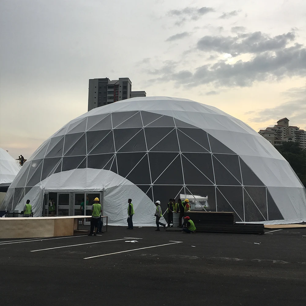 
High quality aluminum white geodesic frame geo dome tent for trade show event party 