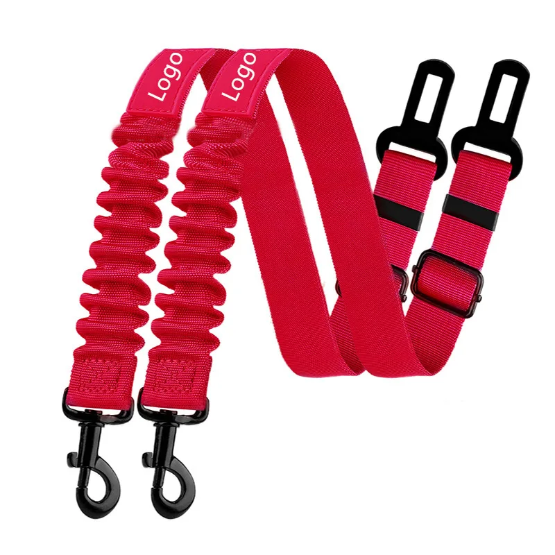 Retractable Seatbelts Adjustable Pet Seat Belt for Vehicle Nylon Pet Safety Heavy Duty Elastic Durable Car Harness for Dogs
