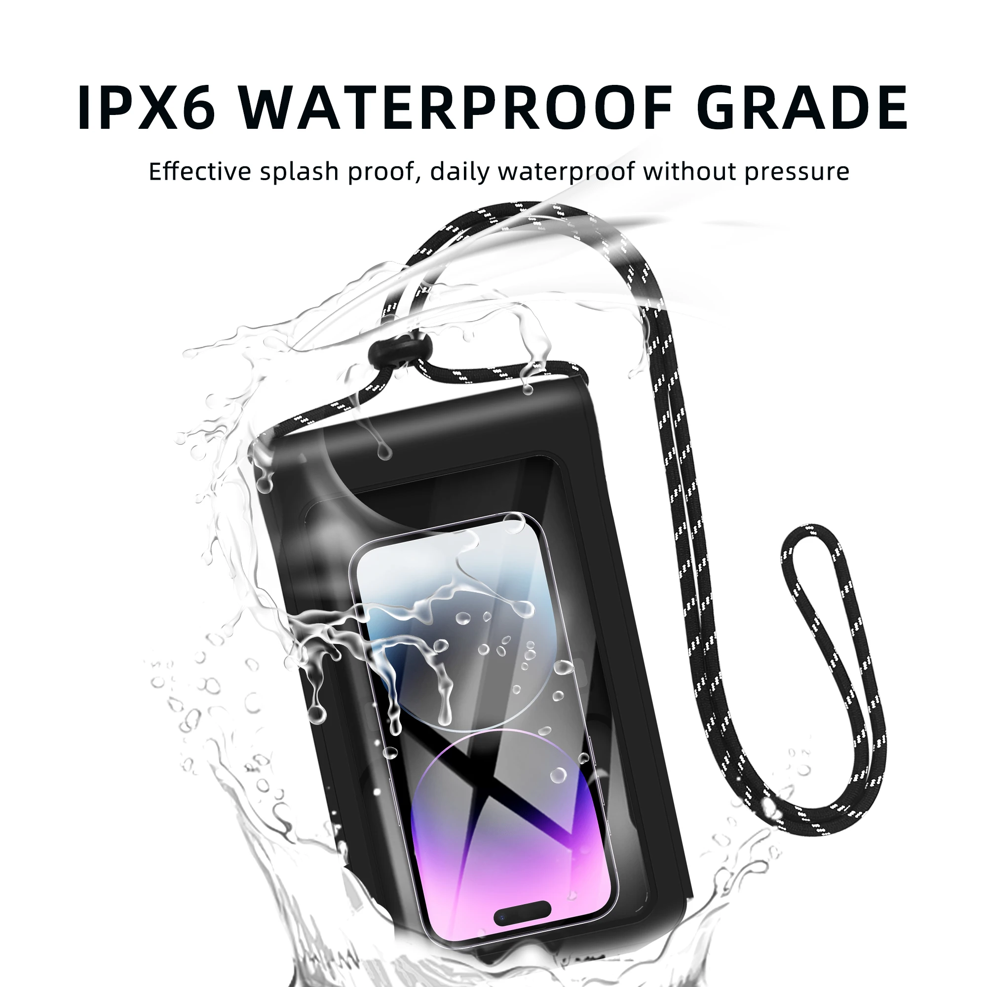Wholesale Waterproof Cell Phone Bag Pouch Case IPX8 Mobile Phone Bag With Adjustable Lanyard For Outdoor