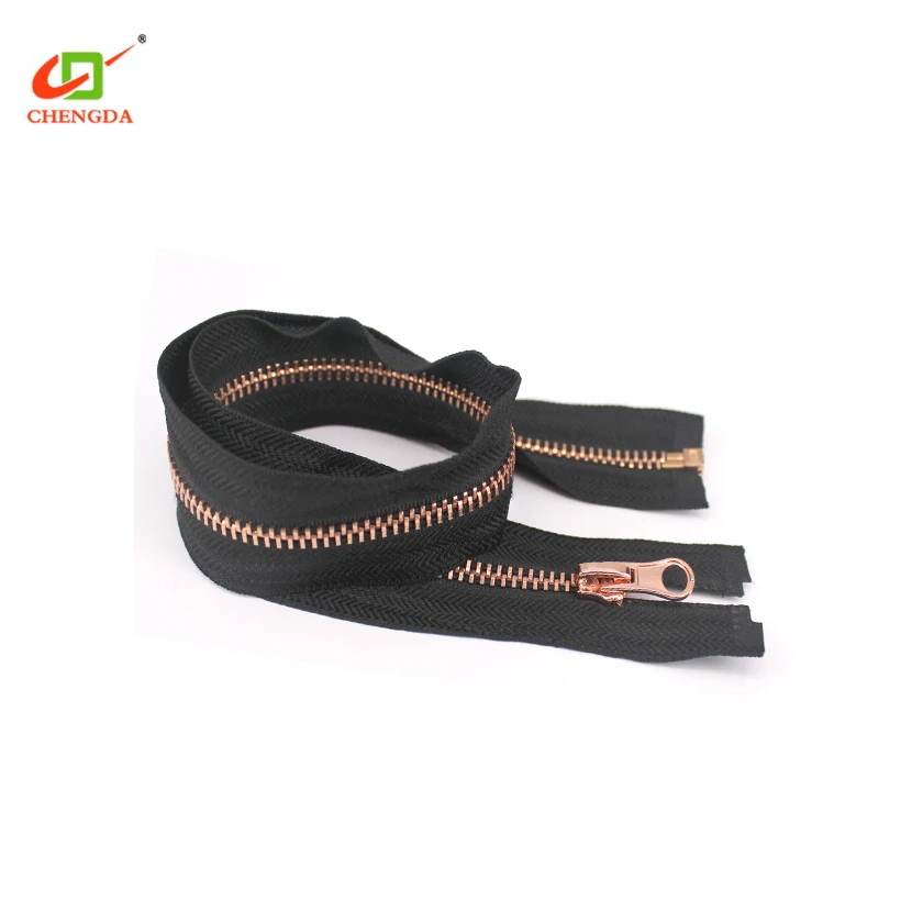 CHENGDA Metal zipper open end brass zipper close end zip two way 3# 5# 8# copper rose gold silver gunmetal zipper