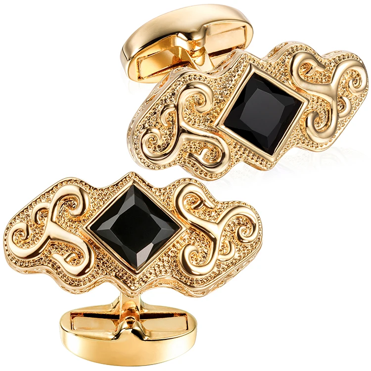 Gold  Vintage Gemstone Cufflinks for Men Wholesale