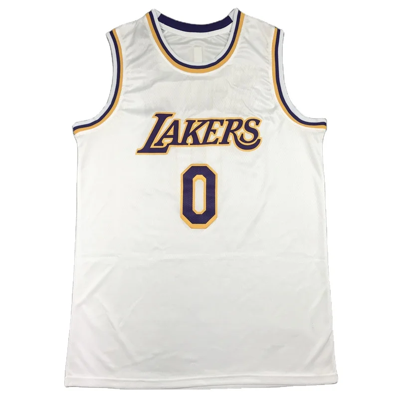 Международная торговля, мужские спортивные рубашки с коротким рукавом, лакер s № 0 Уэстбрук белые майки для баскетбола обувь высокого качества; Обувь с вышивкой; Рубашки с коротким рукавом