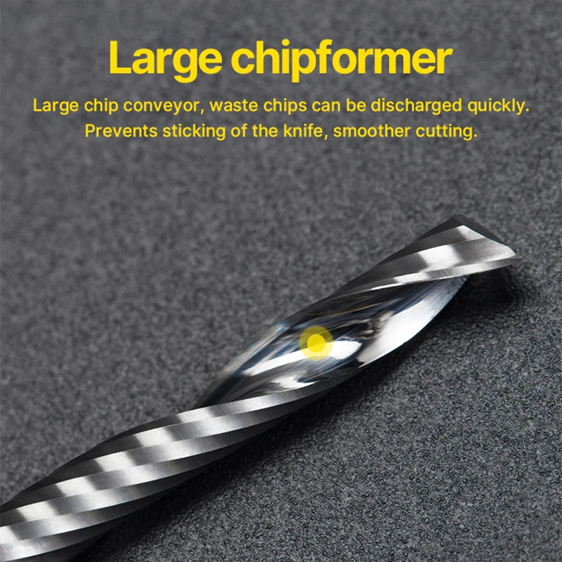 HUHAO Milling Cutters for Cnc Router Spiral Single Flute Wood End Bit Engraving 2330