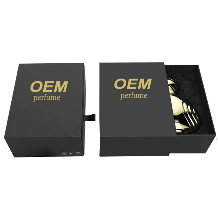 Customized Wholesale Black Hard Paper Cosmetic Packaging Empty Hard Perfume Box Logo Luxury Gift Perfume Bottle Cosmetic Box