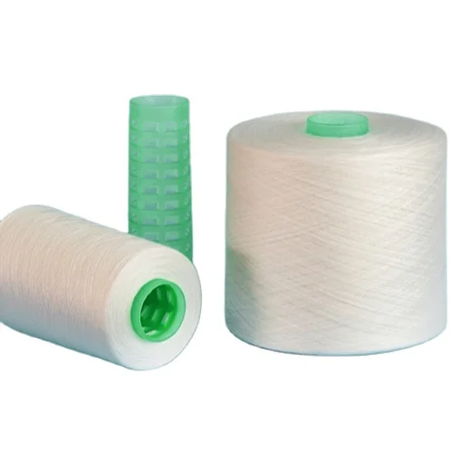 High Tenacity 100% Polyester Poly Poly Core Spun Yarn Sewing Thread raw white