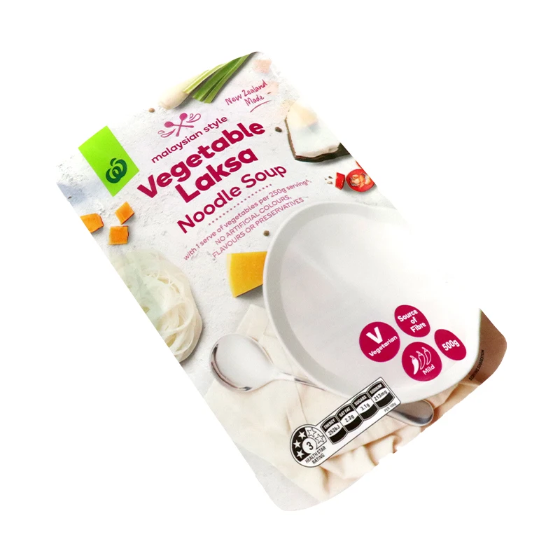 Factory price flexible frosted white stand up food pouch vegetable meat soup bag with window