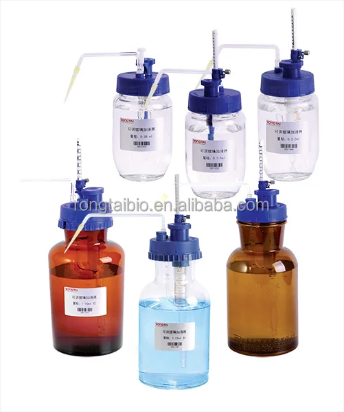 RONGTAI Adjustable Glass Injection Bottle Top Dispenser Translucent Glass