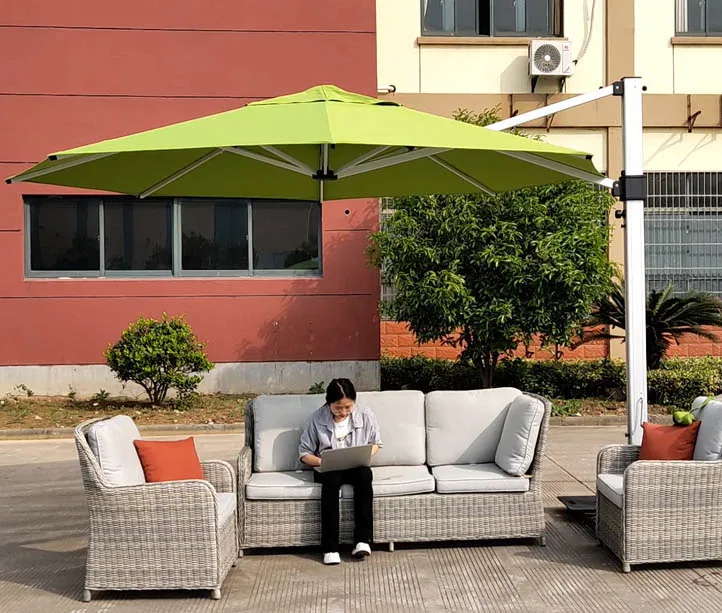 4M 2021 Australia Best Selling 4M Solution-Dyed Acrylic Cafe Hotel Garden Outdoor Square Cantilever Patio Umbrellas