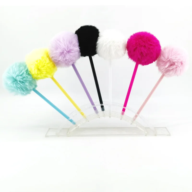 Custom Cute Colorful Fluffy Ballpoint Pen  Pom pom Pen for Girls Party