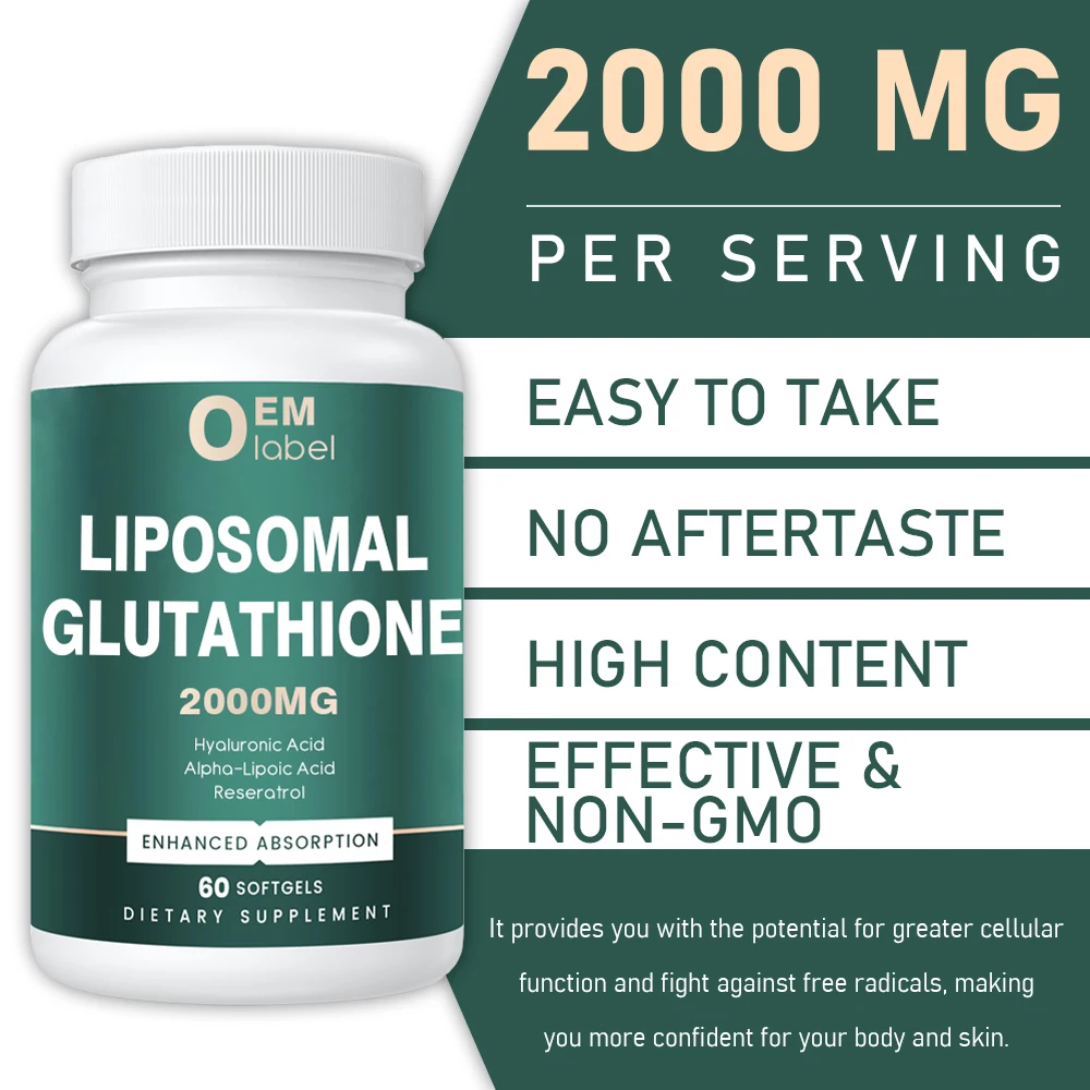 OEM Factory 60pc Custom Formula packaging Soft Capsules Liposomal Glutathione Softgel