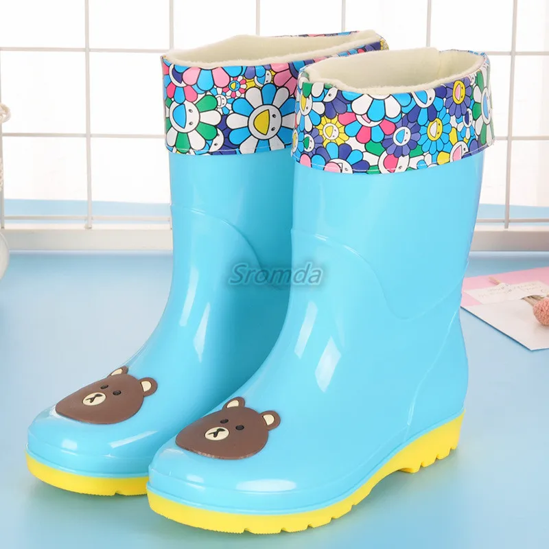 High Quality Lovely Children Rainshoes PVC Rain Boots Plastic Waterproof Rainboots