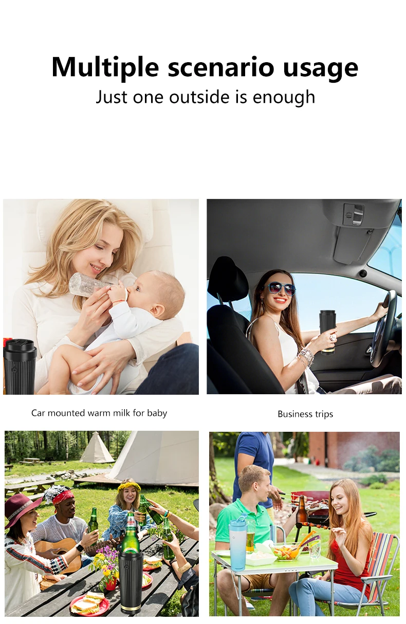 2 in 1 Car Cooling Heating Cup Intelligent Heating Cooling Drinks Smart Travel Cooler Warmer Heater Mug for Home Use