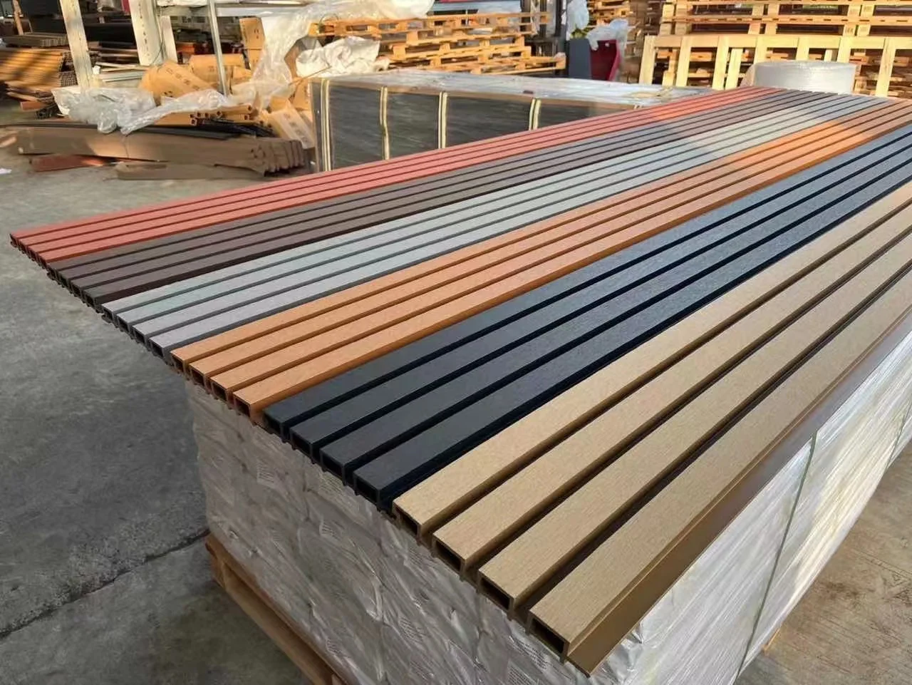 External Cladding Acoustic Great Outdoor Plastic Composite Garden Cladding Exterior Waterproof Outdoor Fluted Wpc Wall Panel