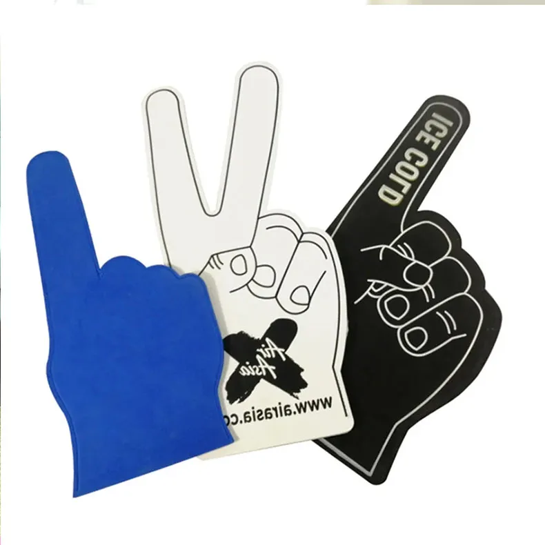 High quality factory customized imprint sponge hand, Promotional big custom cheering eva fan foam hand finger