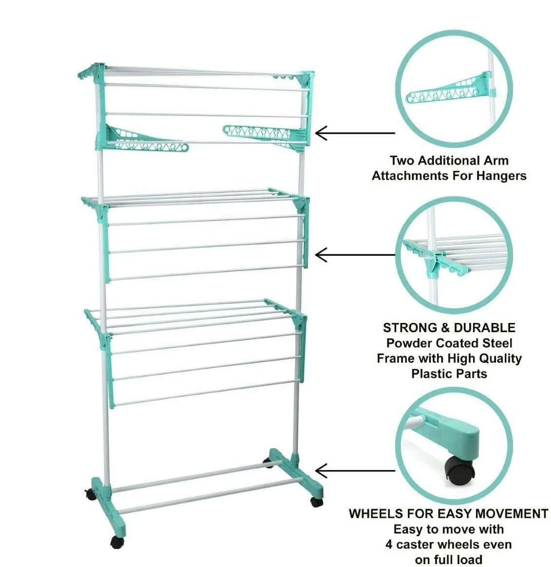 3 TIER CLOTHES TOWEL AIRER LAUNDRY DRYER CONCERTINA INDOOR OUTDOOR PATIO HORSE