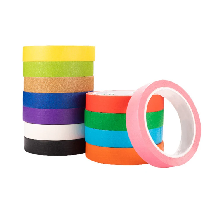 High Quality Single Sided Crepe Paper Tape with Strong Adhesive Heat Resistant Red Car Spray Masking Tape