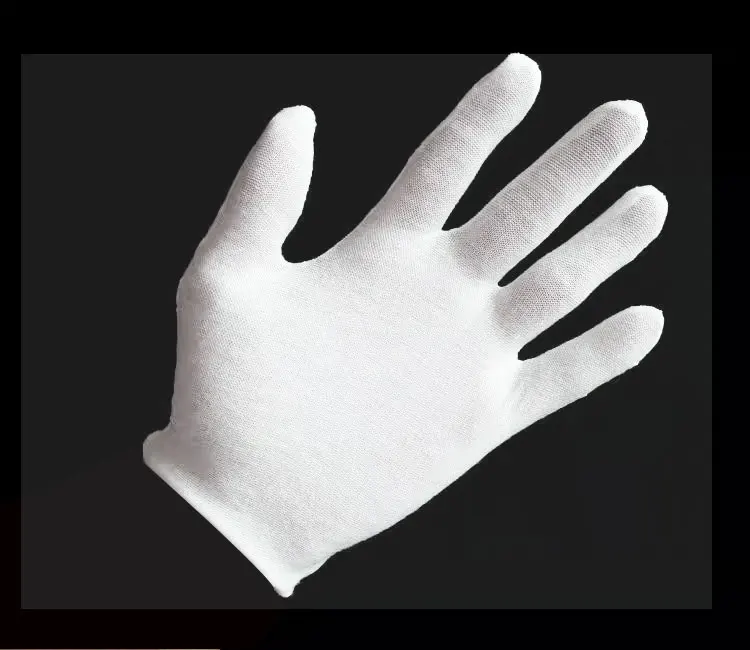 
RTS Cheap Safety Whashable Reusable White Cotton Gloves for Driver Military Jewelry Watch Waiter and Film Art Album Handling 