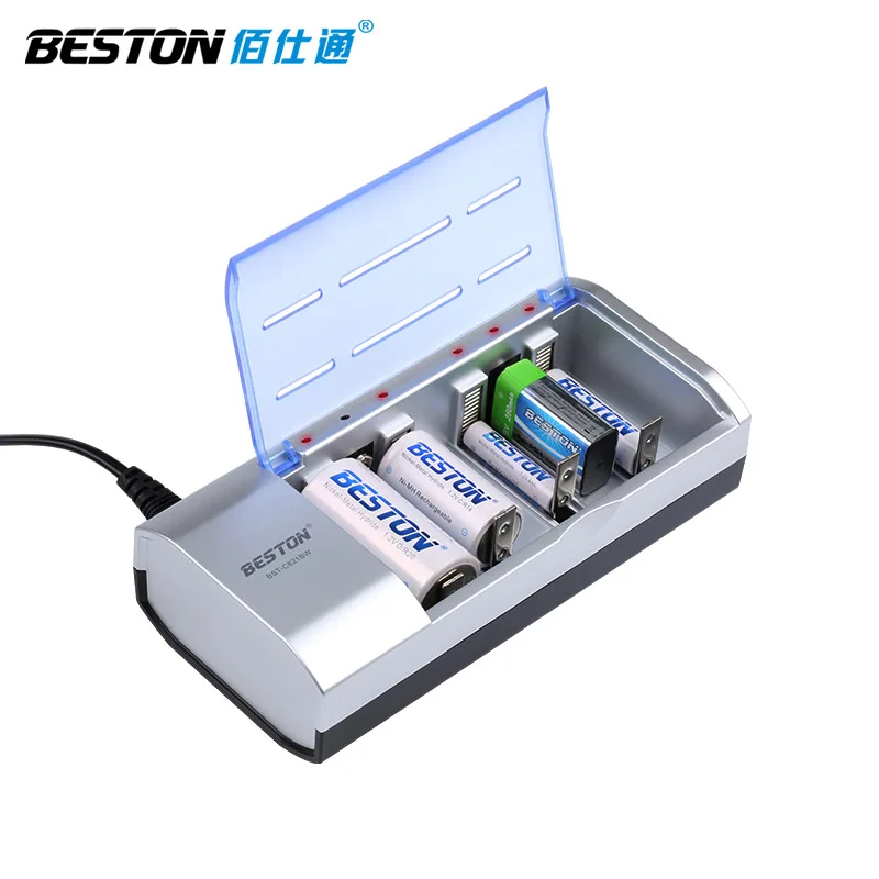 Beston multi-function C821BW universal Smart D,C,AA,AAA,9V rechargeable battery Charger