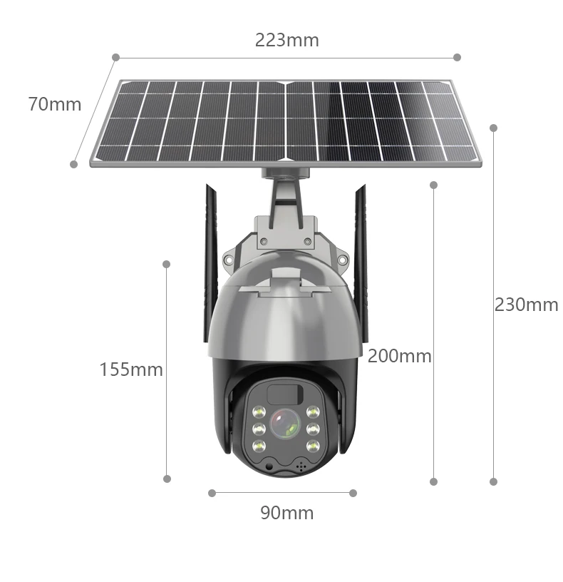 4mp Outdoor Solar Ptz Camera 4g Wireless Solar Powered IR 1080p Battery IP66 Water-proof Solar Camera