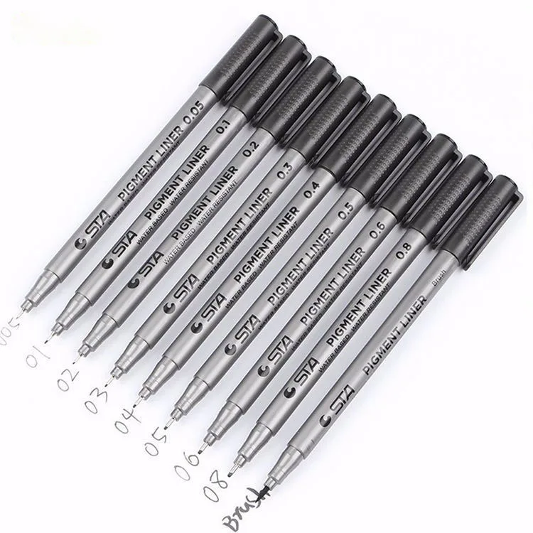 Art Special Multi Size Waterproof Tracing Hand Drawing Outline Gel Pen