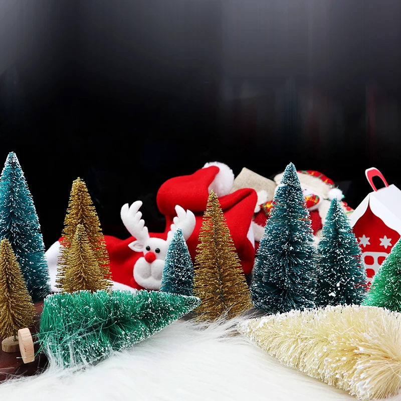 Multi-size Mini Small Christmas Tree Fake Pine Trees DIY Xmas Photo Prop For Christmas Party Table Decoration New Year Decor