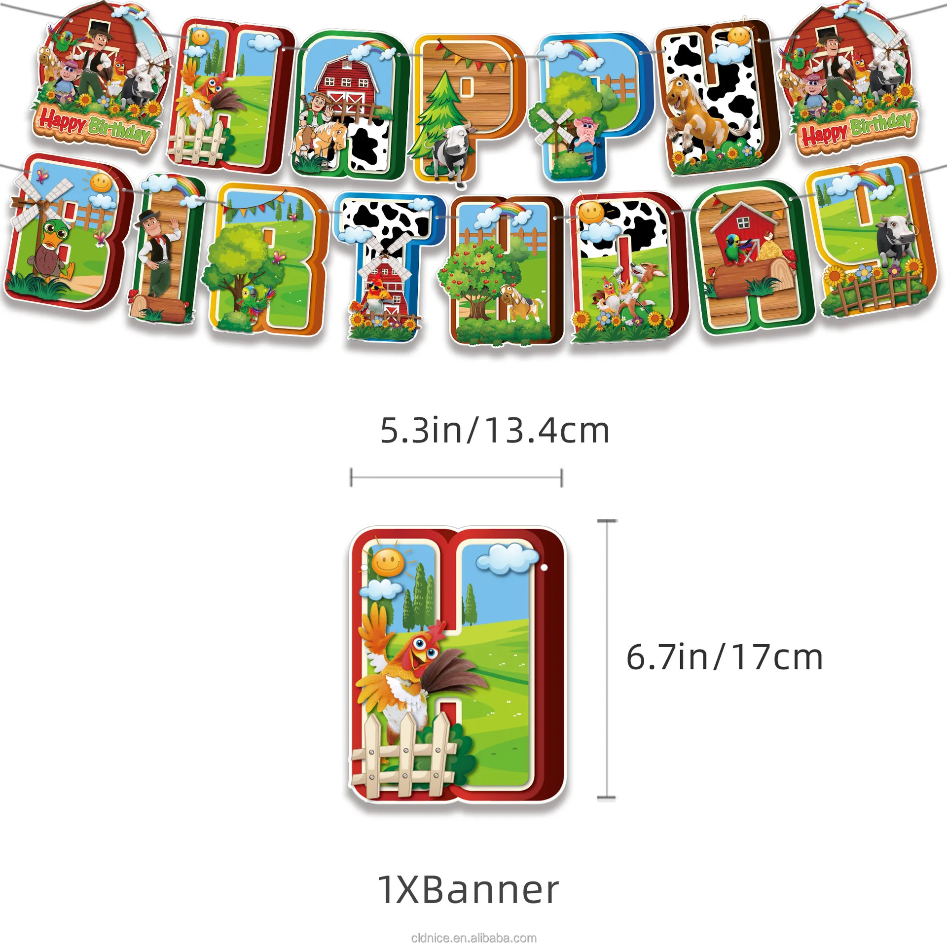 Nice Farm Animals Birthday Party Decorations Banner Balloons Cupcake Toppers Set For Kids Farm Animals Cow Theme Party Supplies