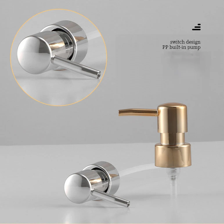 Luxury 10oz 16oz PET plating gold and silver plastic bottle with pump for shampoo,shower gel,lotion and etc