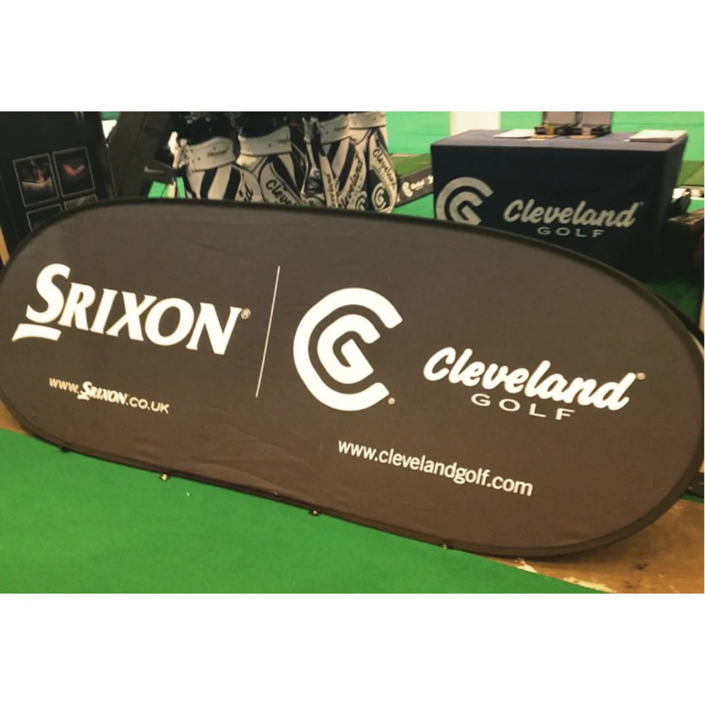 Easy to assemble Oval Side Court Banner Custom Designed Pop Up A Frame Banner for Advertising