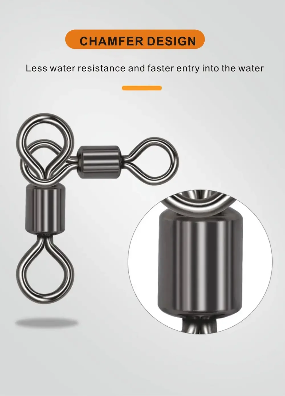 1/0-6/0 Swivels For Droplines Fishing Barrel Bearing Rolling Connector Fishing Hooks Tackle Heavy Duty 3-way Fishing Swivel