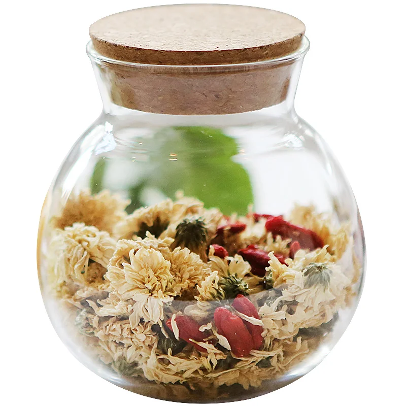 
food storage candy cookie glass jar with bamboo lid storage bottles 