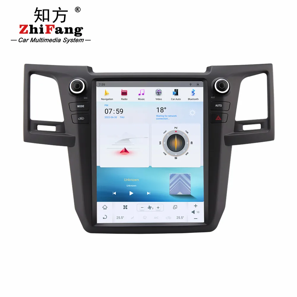 8+128GB android 11 Car DVD Player GPS Navigation 12.1inch Tesla style Car Radio Stereo For Toyota Fortuner 2012-2015
