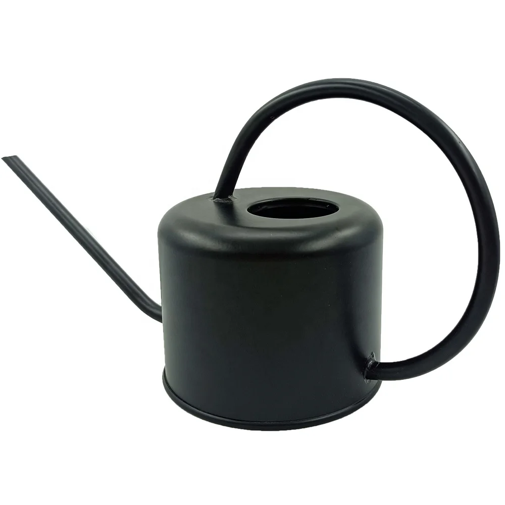 Galvanized Metal Matte Black Garden Watering Can Water Cans  for indoor outdoor Plant With Easy Pour Goose neck Spout