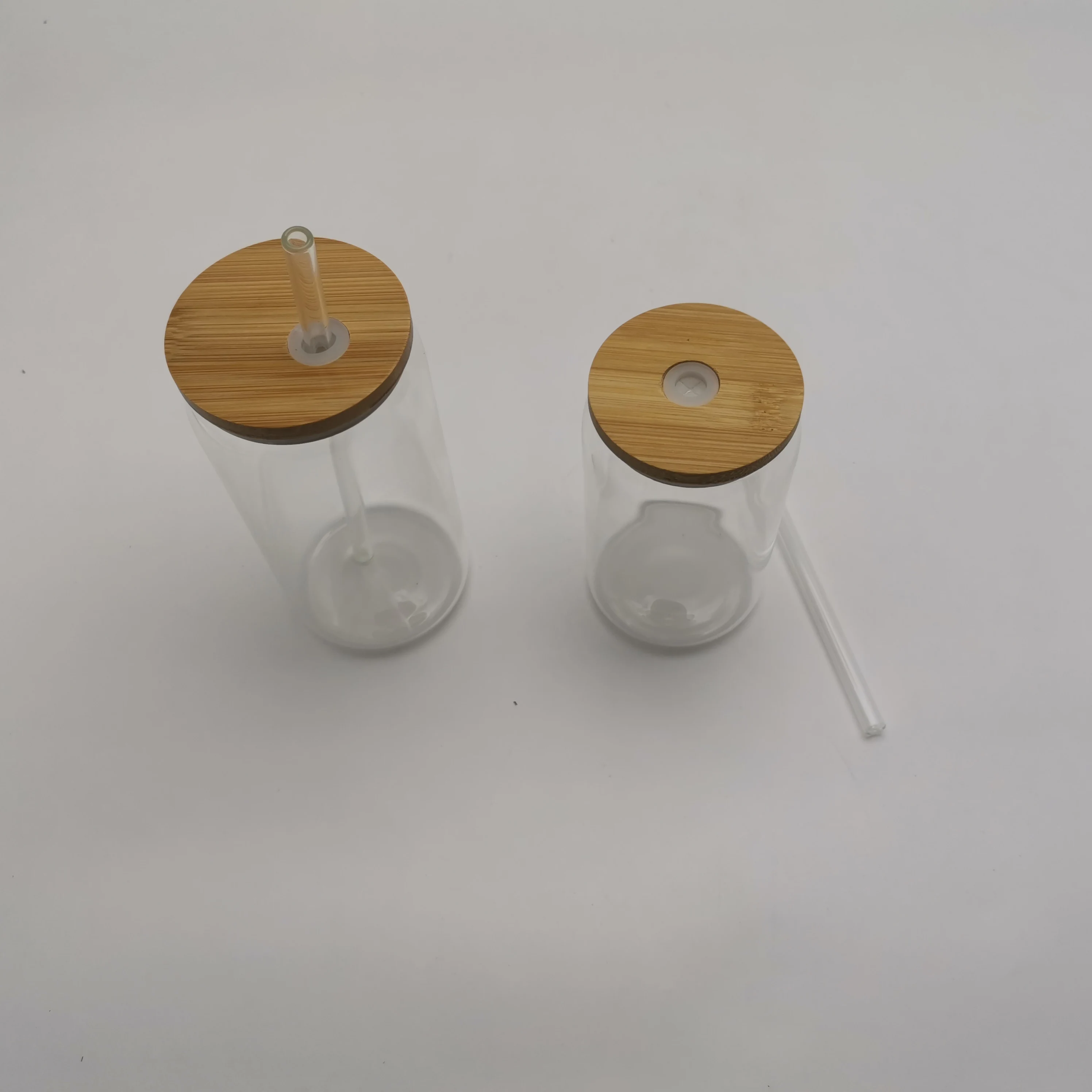 25Ox 25Oz 16 Oz Clear Libby Bear Cans Glass Can No Lid 20Oz With Bamboo Lid And Glass Straw Subl
