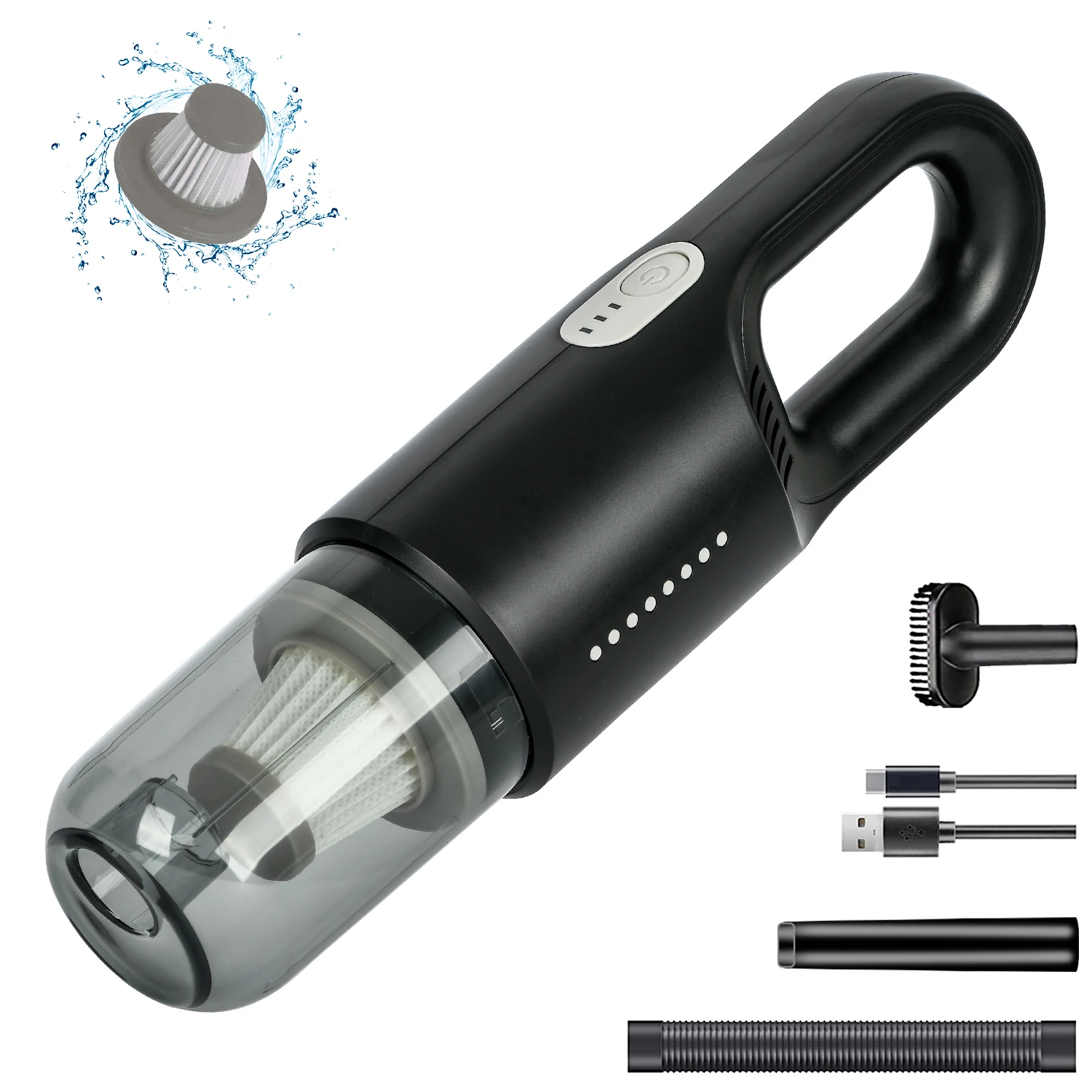 Portable Car Vacuum Cleaner 6000pa Handheld Cyclonic Auto Wet Dry Vacuum Cleaner For Car